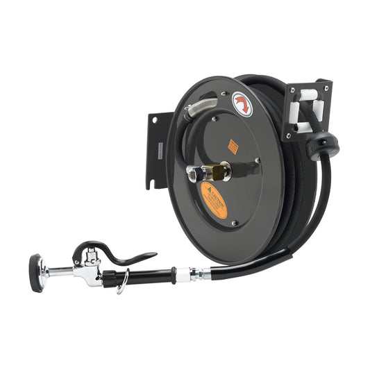 T&S Brass Open Retractable Hose Reel Powder Coated Steel 35' x 3/8" - 5HR-232-01-A