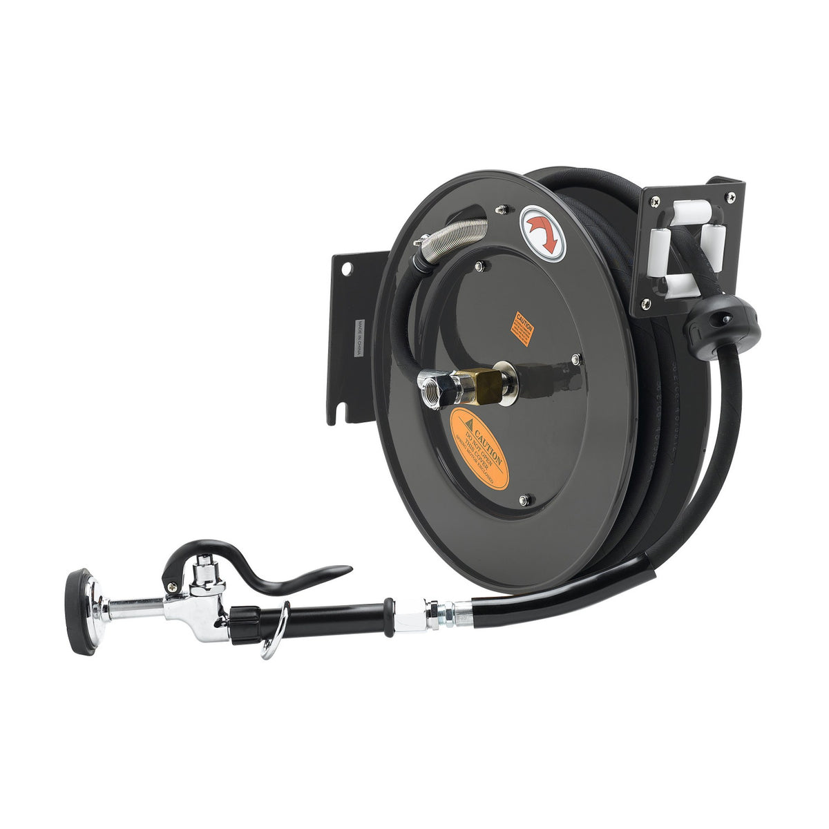 T&S Brass Equip Open Powder Coated Steel Hose Reel 50' x 3/8"  - 5HR-242-01-A