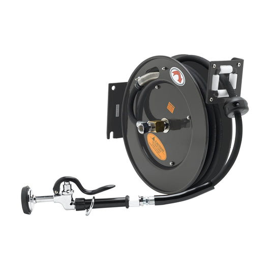 T&S Brass Equip Open Powder Coated Steel Hose Reel 50' x 3/8"  - 5HR-242-01-A