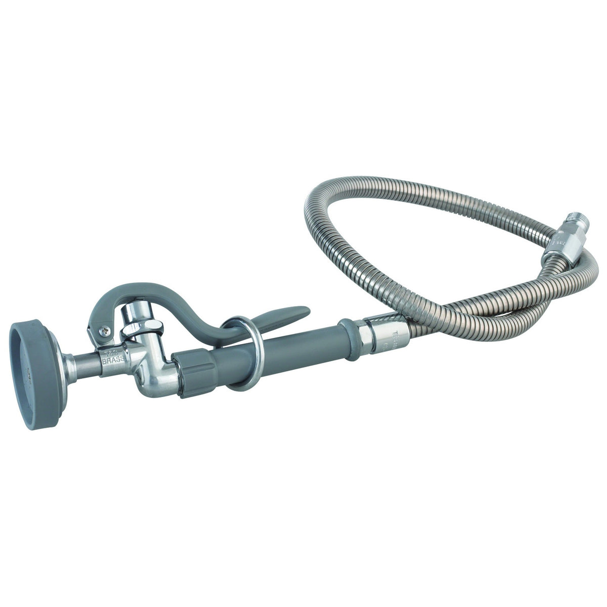 T&S Brass Pre-Rinse Spray Valve NSF Chrome Brass with 44" Stainless Hose - B-0100