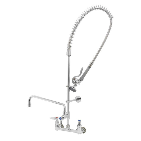 T&S Brass EasyInstall Pre-Rinse Unit Chrome Brass 8" Wall Mount - B-0133-01