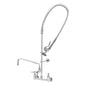 T&S Brass EasyInstall Pre-Rinse Unit Chrome Brass 8" Wall Mount - B-0133-01