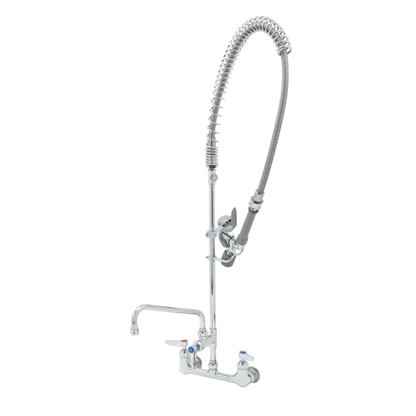 T&S Brass EasyInstall Pre-Rinse Wall Mount Faucet NSF 8" -  B-0133-10CRBJST
