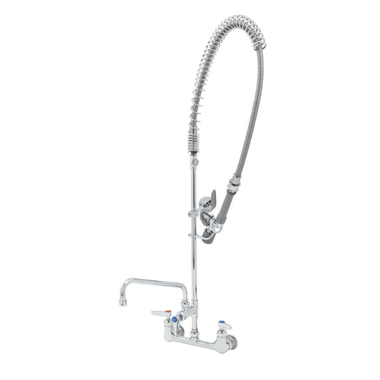 T&S Brass EasyInstall Pre-Rinse Wall Mount Faucet NSF 8" -  B-0133-10CRBJST