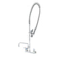 T&S Brass EasyInstall Pre-Rinse Wall Mount Faucet NSF 8" -  B-0133-10CRBJST