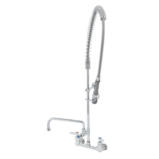 T&S Brass EasyInstall Pre-Rinse Unit Chrome Brass 8" Wall - B-0133-12-CRBJK