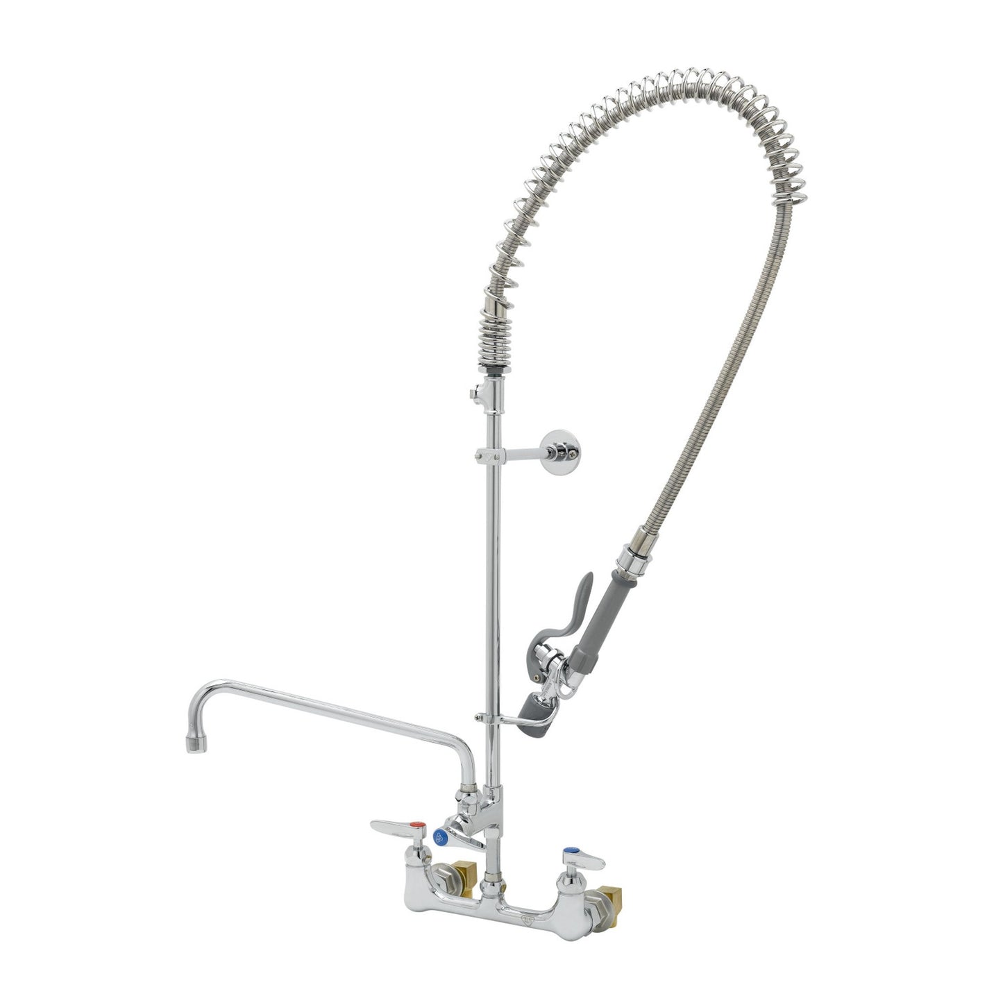 T&S Brass EasyInstall Pre-Rinse Faucet 8" Wall Mount, Ceramas - B-0133-12CRBJST