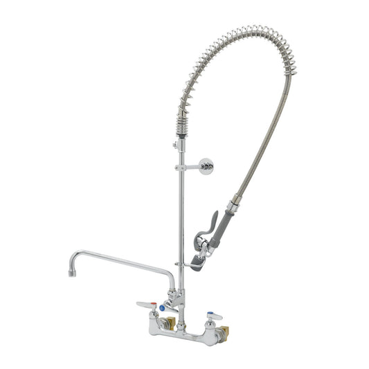 T&S Brass EasyInstall Pre-Rinse Faucet 8" Wall Mount, Ceramas - B-0133-12CRBJST