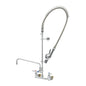T&S Brass EasyInstall Pre-Rinse Faucet 8" Wall Mount, Ceramas - B-0133-12CRBJST