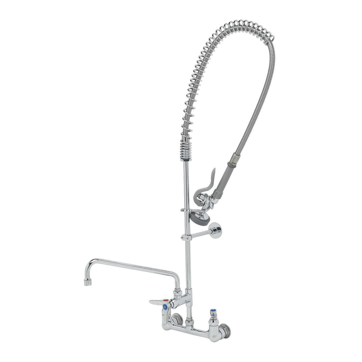 T&S Brass EasyInstall Pre-Rinse Unit NSF Chrome Wall Mount 8" - B-0133-ADF12-B