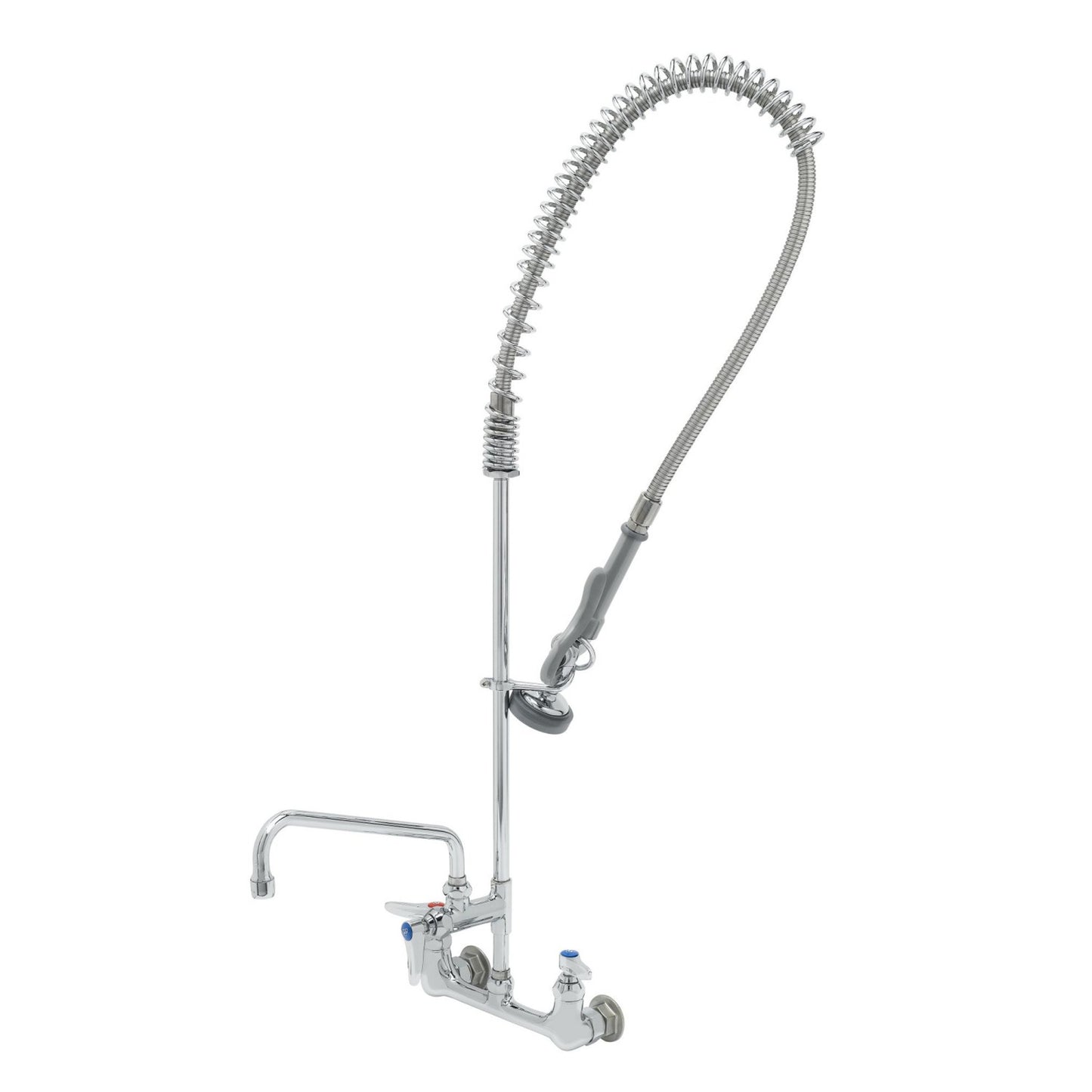 T&S Brass EasyInstall Spring Action Wall Mount Pre-Rinse Unit 8" - B-0133-ADF12