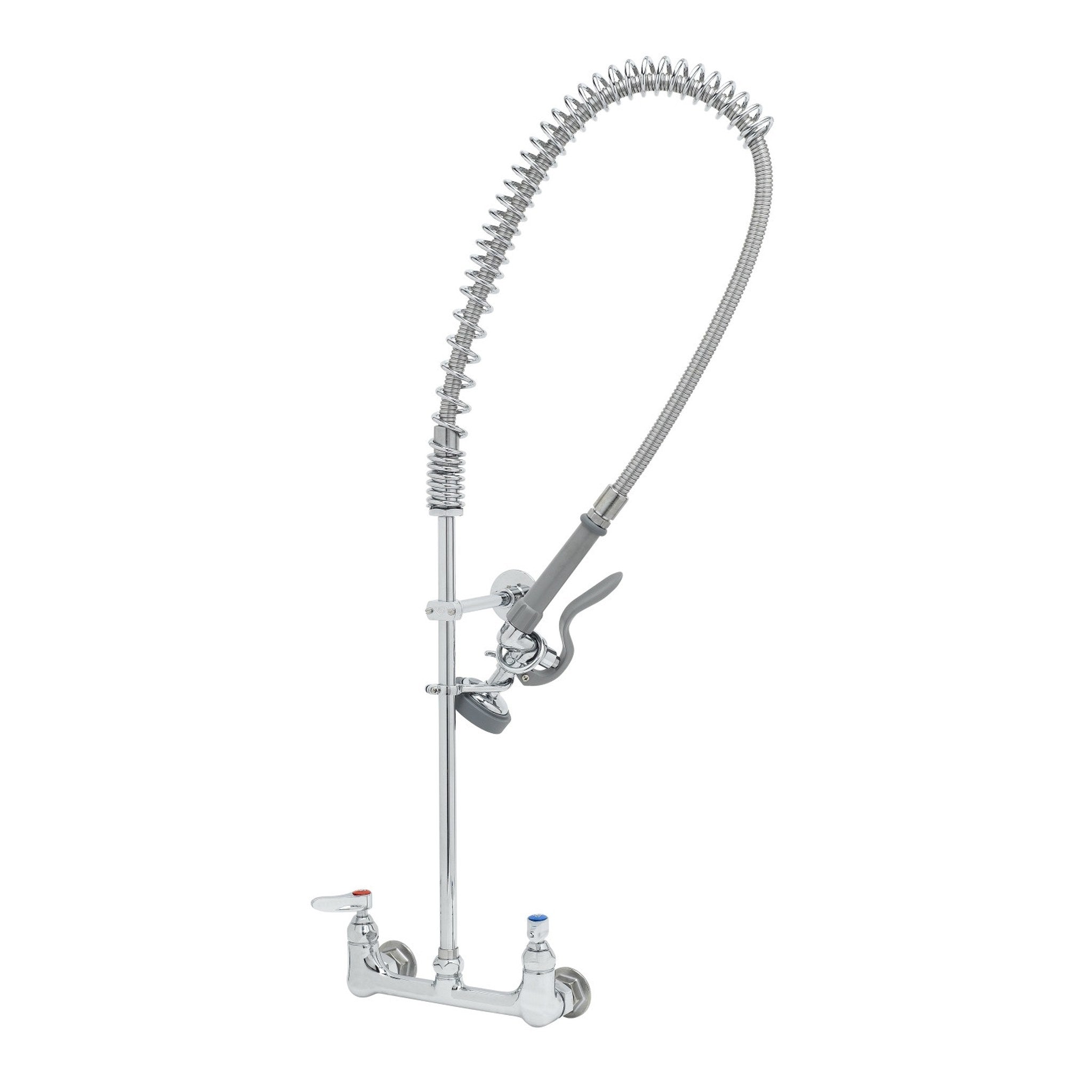 T&S Brass EasyInstall Pre-Rinse Spring Action Wall Mount Faucet NSF ...