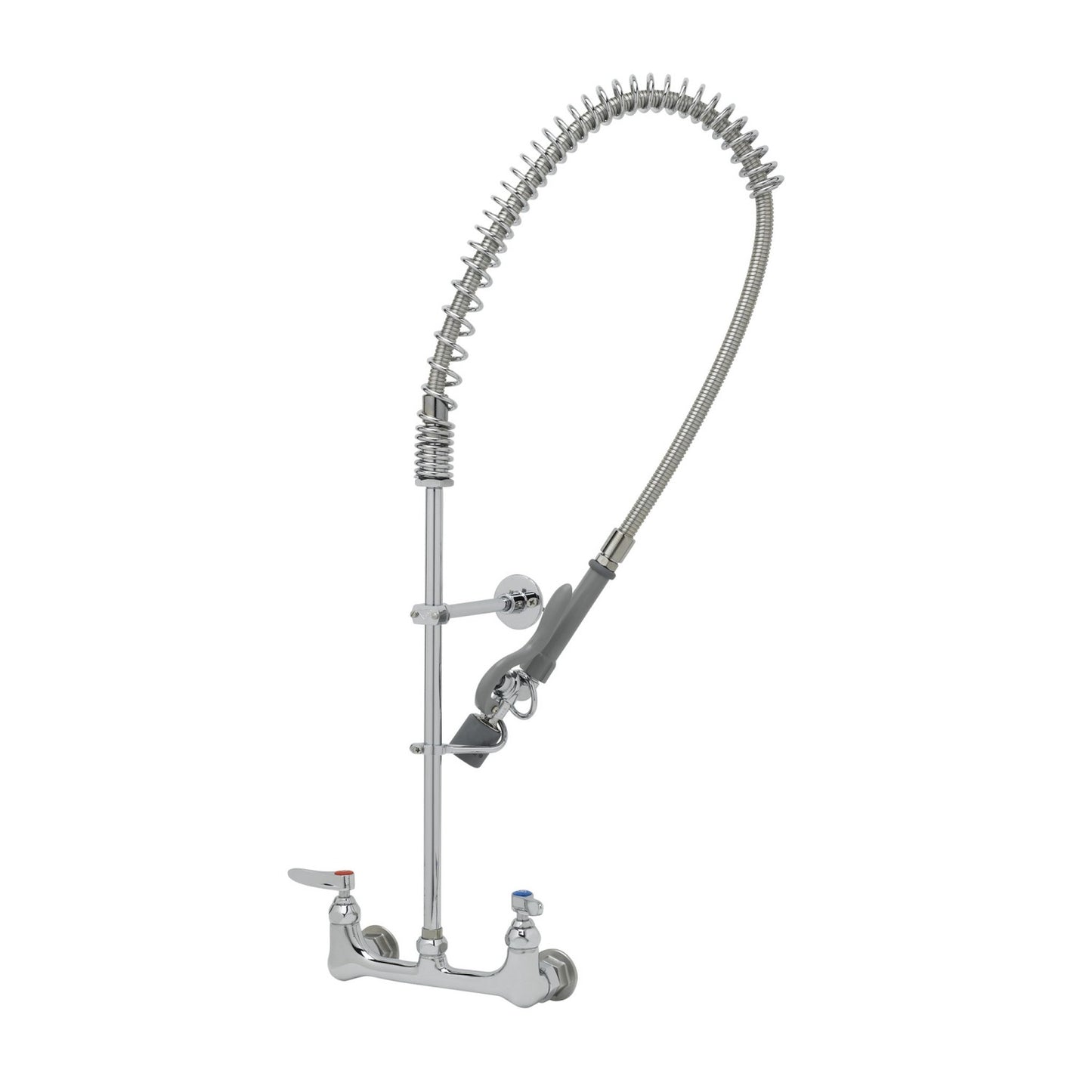 T&S Brass EasyInstall Pre-Rinse Unit Chrome Brass 8" Wall Mount - B-0133-BJ