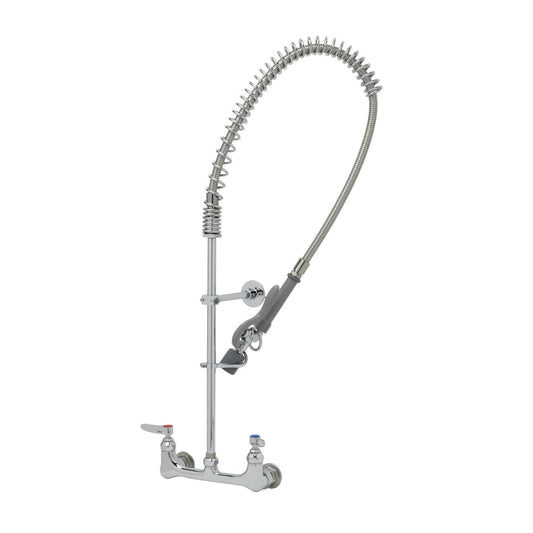 T&S Brass EasyInstall Pre-Rinse Unit Chrome Brass 8" Wall Mount - B-0133-BJ