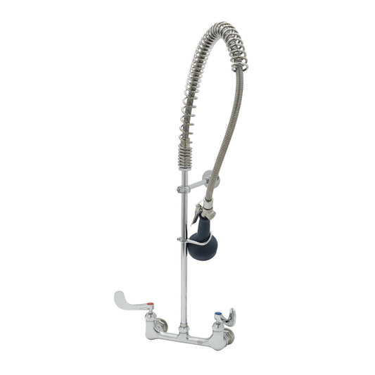 T&S Brass EasyInstall Pre-Rinse Unit NSF Chrome Brass 8" Wall - B-0133-CR-B08W4