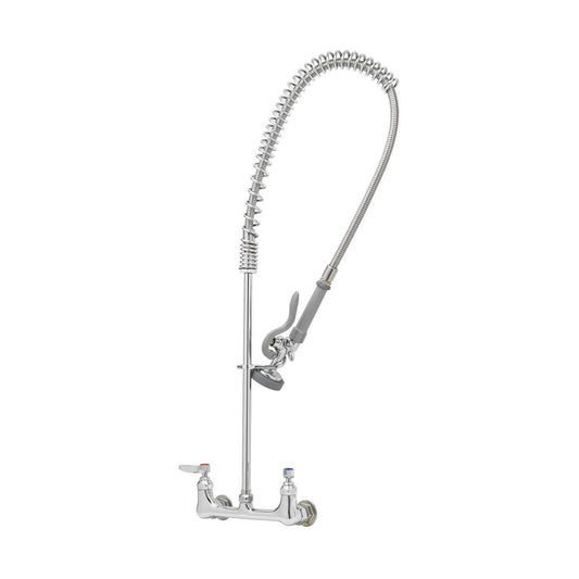T&S Brass EasyInstall Pre-Rinse Spring Action Wall Mount Faucet 8" - B-0133
