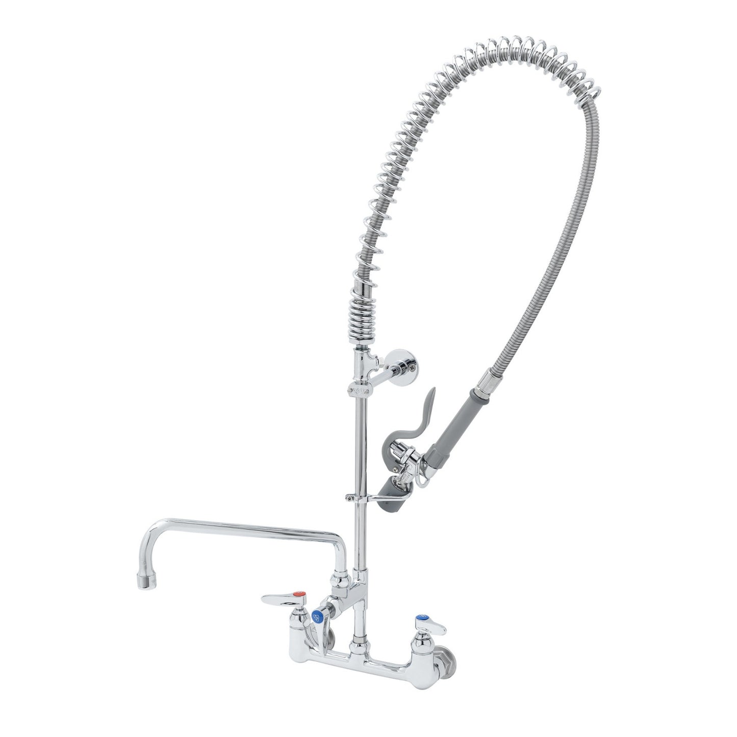 T&S Brass EasyInstall Pre-Rinse Faucet NSF 8" Wall Mount - B-0152-14-CRBCT