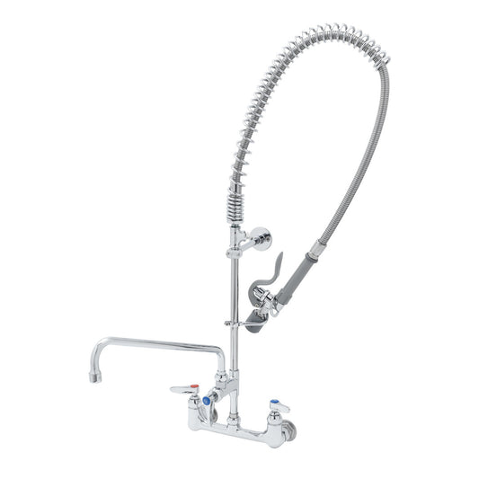 T&S Brass EasyInstall Pre-Rinse Faucet NSF 8" Wall Mount - B-0152-14-CRBCT