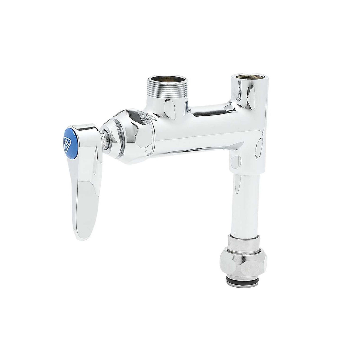 T&S Brass EasyInstall Add-On Faucet Chrome Brass, No Nozzle, Lever - B-0155-LNEZ
