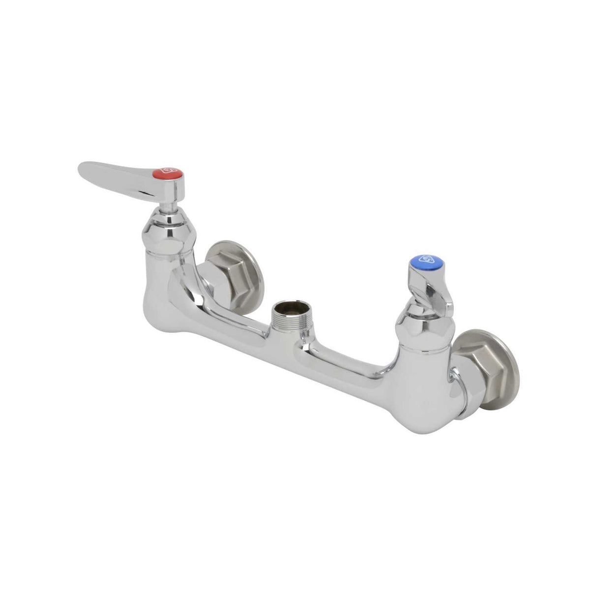 T&S Brass Double Pantry Swivel Base Faucet Wall Mount NSF 8" Centers - B-0230-LN