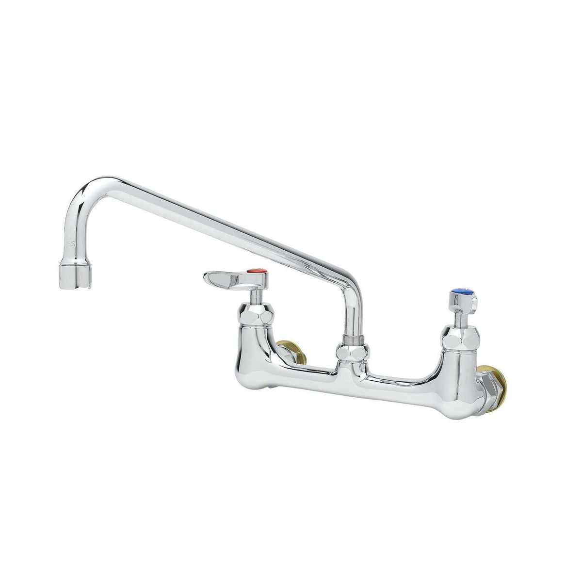 T&S Brass Double Pantry Faucet Wall Mount NSF Chrome Brass 8" C/C - B-0231-CC-CR