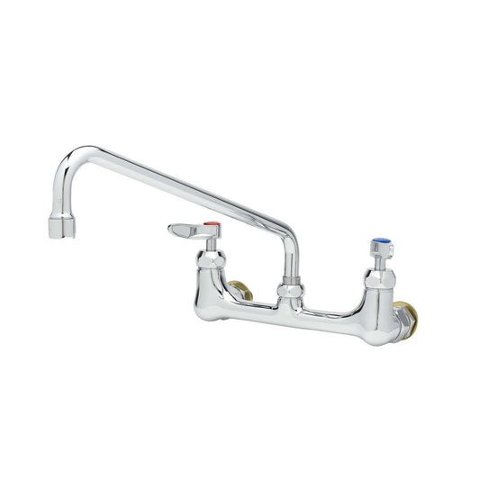 T&S Brass Double Pantry Faucet Wall Mount NSF Chrome Brass 8" C/C - B-0231-CC-CR