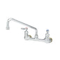 T&S Brass Double Pantry Faucet Wall Mount NSF Chrome Brass 8" C/C - B-0231-CC-CR