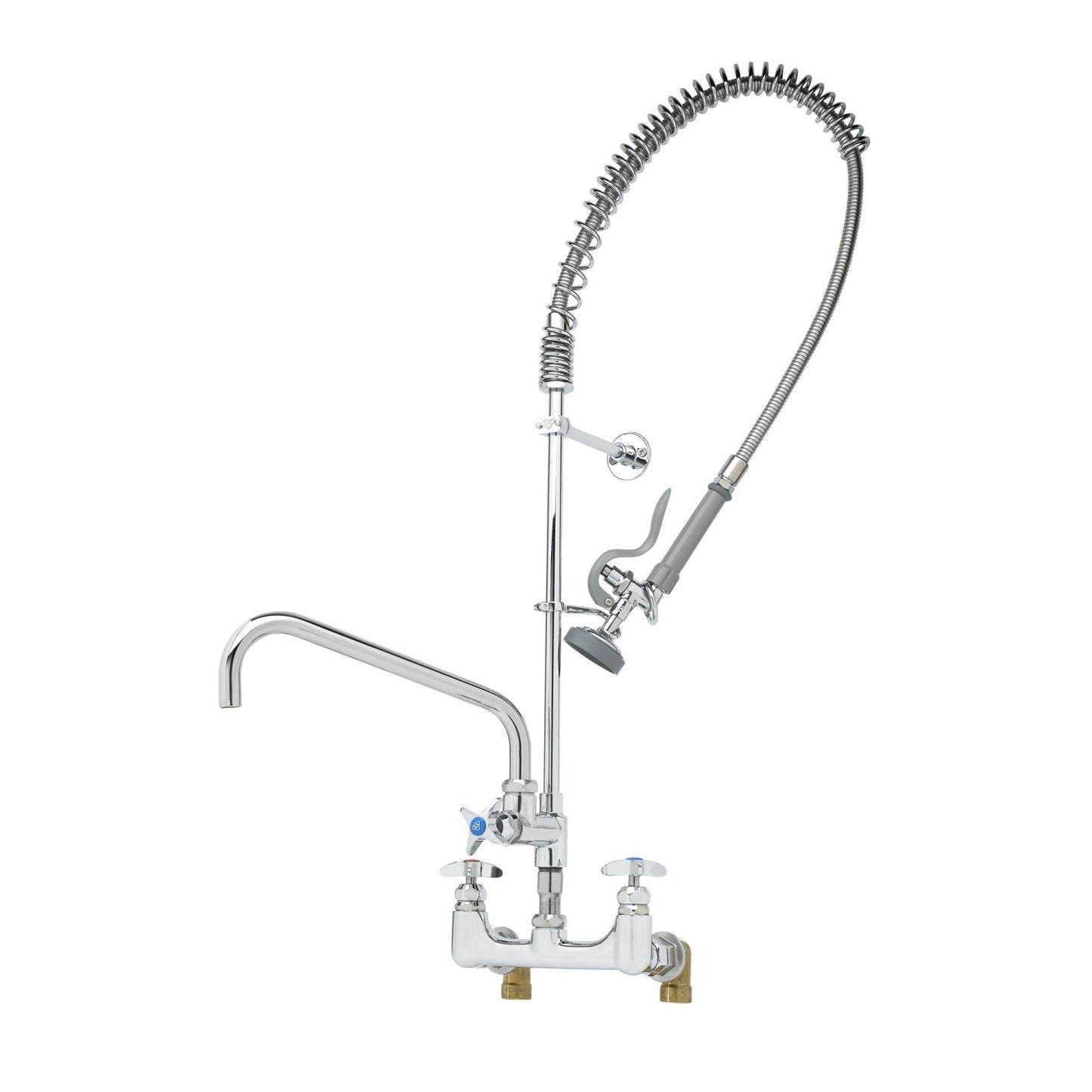 T&S Brass Big-Flo Pre-Rinse Unit NSF Chrome Brass 8" Wall Mount - B-0287-427-B