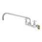 T&S Brass Big-Flo Wall Mount Mixing Faucet, Chrome Brass, 8" Centers - B-0291