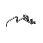 T&S Brass Big-Flo Chrome Brass Wall Mount Mixing Faucet 8" Centers 24" - B-0292