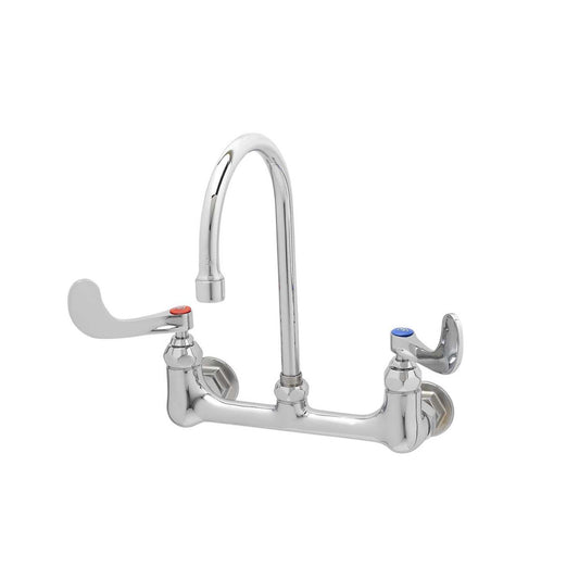 T&S Brass Double Pantry Faucet Wall Mount Chrome NSF 8" Centers - B-0330-04
