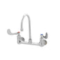 T&S Brass Double Pantry Faucet Wall Mount Chrome NSF 8" Centers - B-0330-04