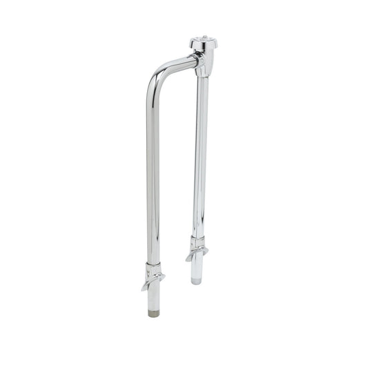 T&S Brass Elevated Vacuum Breaker Chrome Brass NSF 1/2" NPT - 6" Centers - B-0455