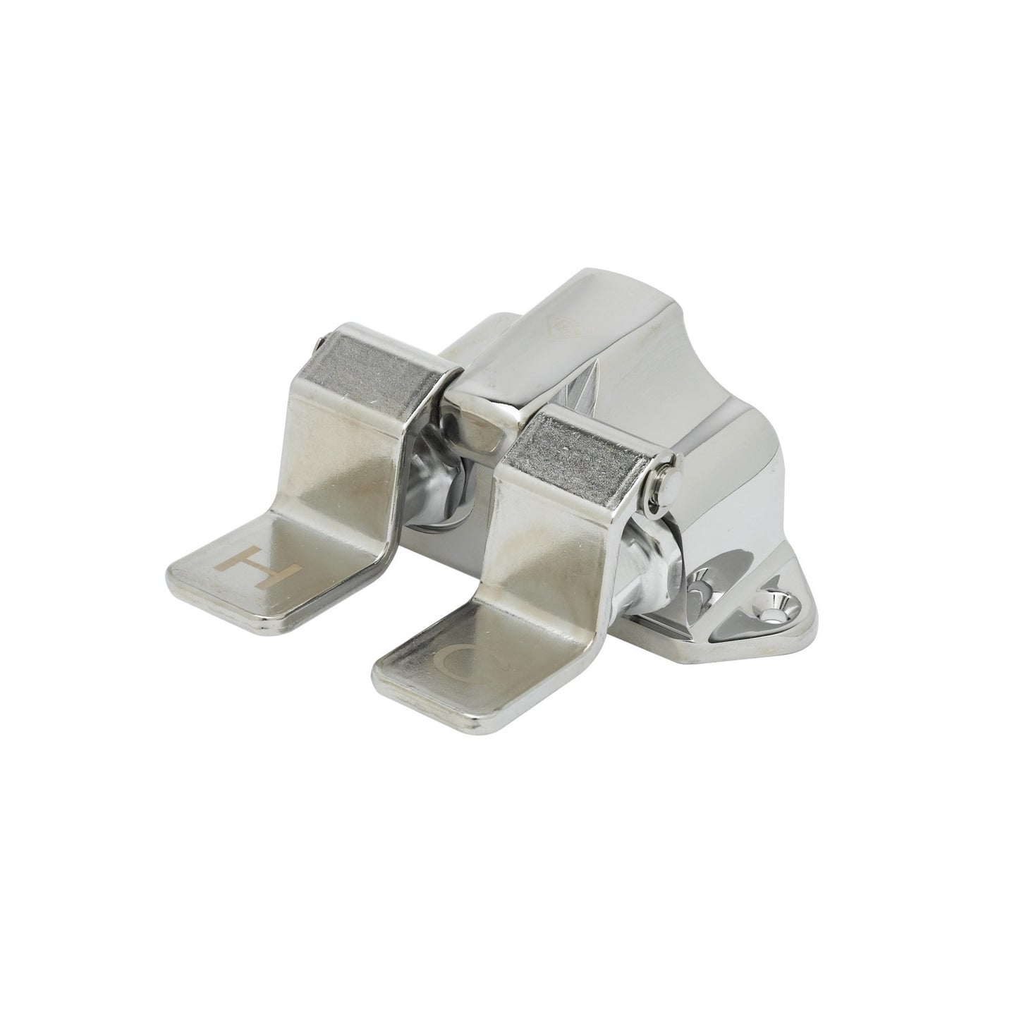 T&S Brass Double Pedal Valve Chrome Brass Floor Mount NSF 1/2" NPT -  B-0502