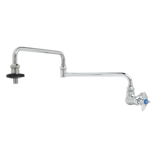 T&S Brass Wall Mount Pot Filler NSF Chrome Brass 24" Double-Joint - B-0594