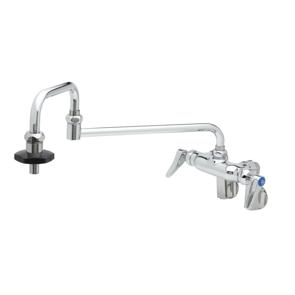 T&S Brass Double Pantry Faucet Wall Mount Chrome NSF 18" Swing Nozzle - B-0599-CR