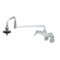 T&S Brass Double Pantry Faucet Wall Mount Chrome NSF 18" Swing Nozzle - B-0599-CR