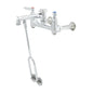 T&S Brass Service Sink Faucet Chrome-Plated Brass Wall Mount 8" - B-0655-BSTP