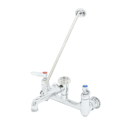 T&S Brass NSF Wall Mount Service Sink Faucet Polished Chrome 8" - B-0665-BSTP