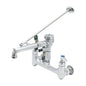 T&S Brass Service Sink Faucet Chrome Brass 8" Wall Mount NSF - B-0665-BSTR-963