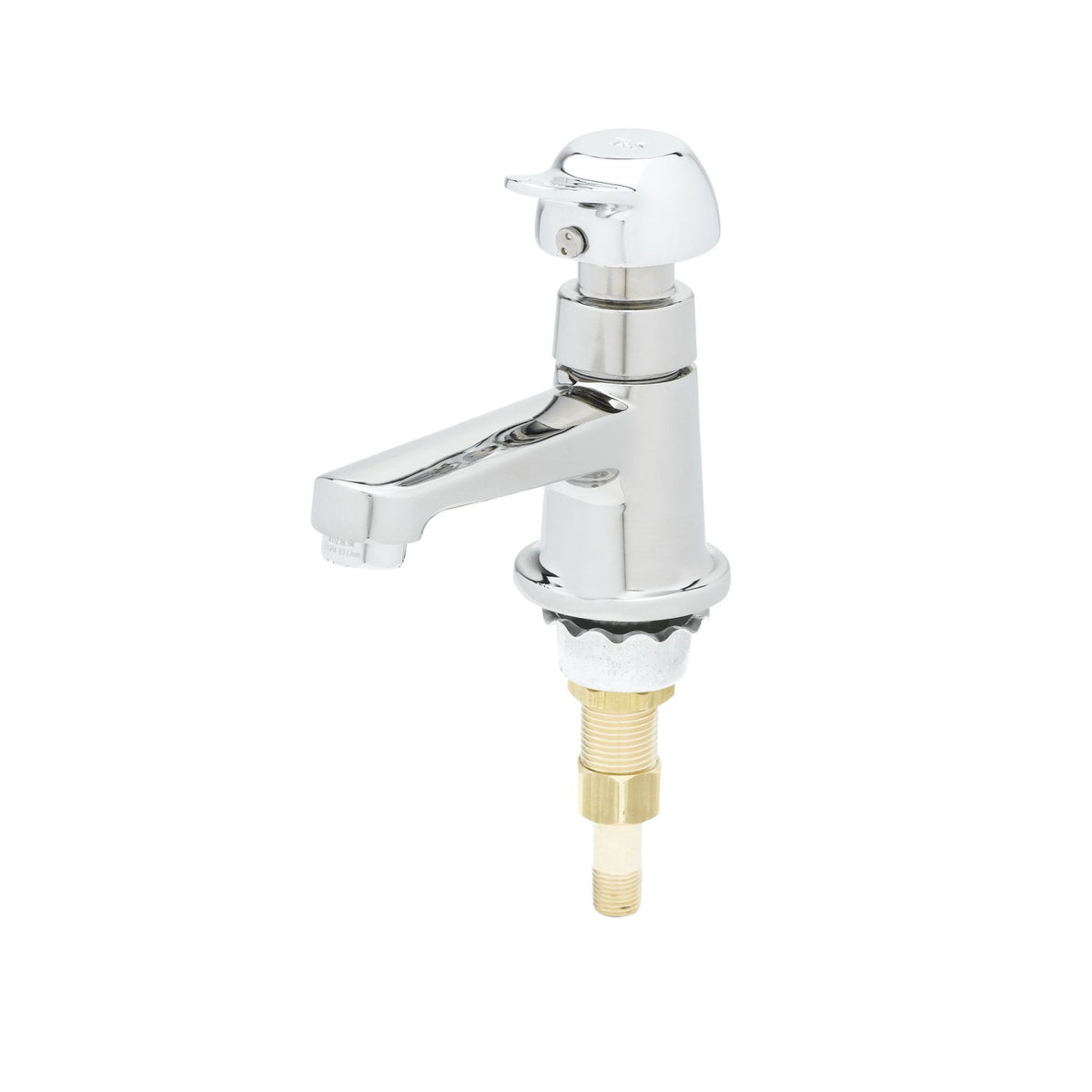 T&S Brass Metering Sill Faucet Chrome Brass Pivot Action 2.2 GPM - B-0712-PA