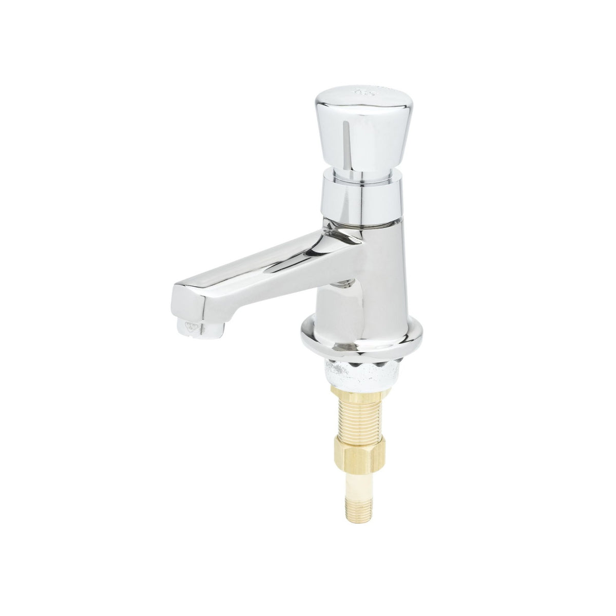 T&S Brass Self-Closing Metering Sill Faucet Push-Button Chrome NSF - B-0712