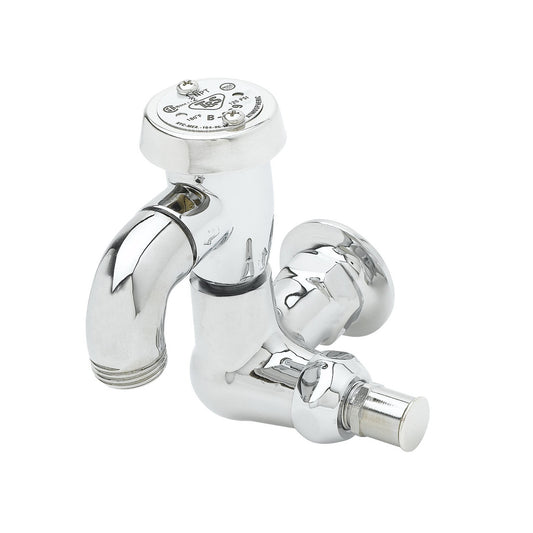 T&S Brass Wall Mount Sill Faucet Polished Chrome with Vacuum Breaker  - B-0720