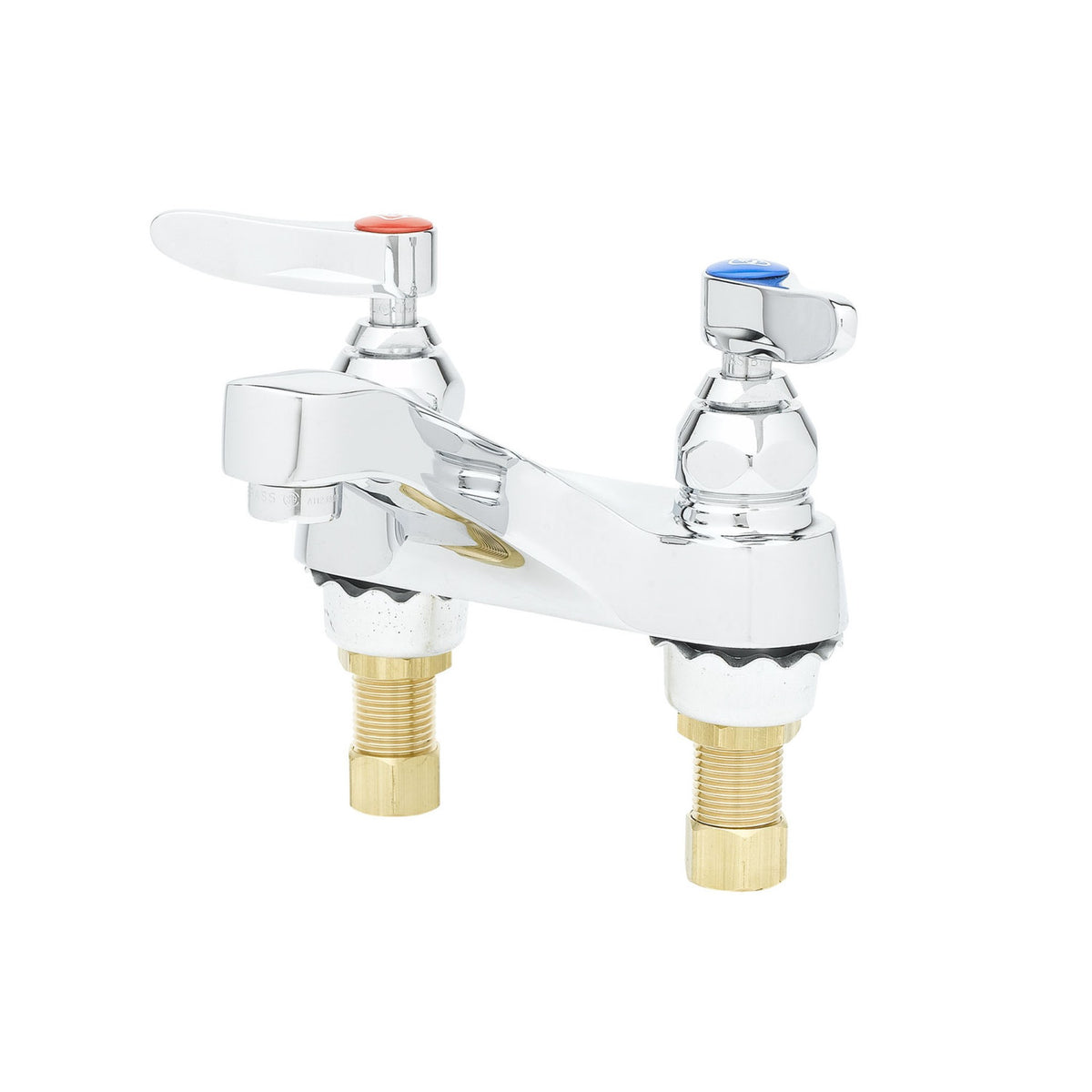 T&S Brass Deck Mount Lavatory Faucet Chrome Brass 4" Centers NSF ADA - B-0871