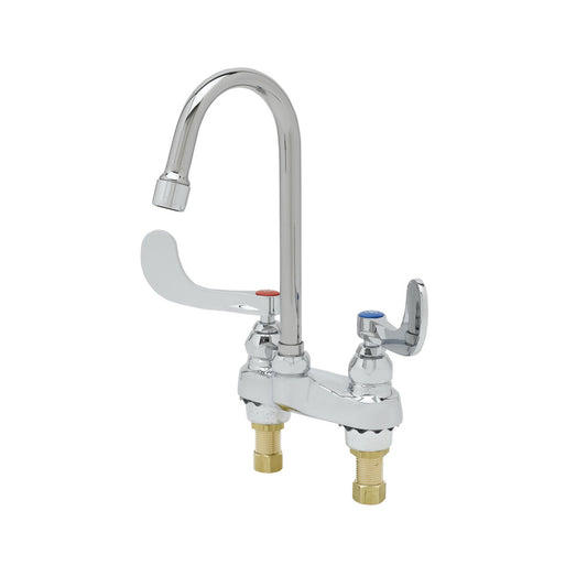 T&S Brass Medical Faucet Chrome Brass Deck Mount 4" Centers NSF - B-0892-01