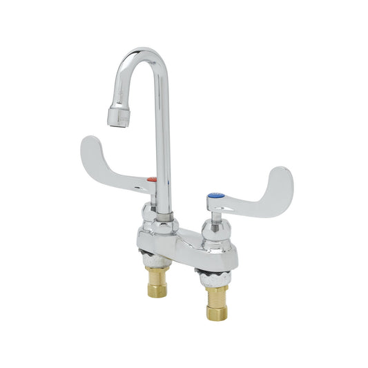 T&S Brass Centerset Mixing Faucet Chrome Brass 4" Centers NSF - B-0892-CR-LF05