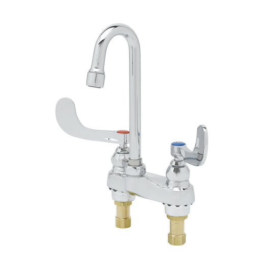 T&S Brass Deck Mount Lavatory Faucet Gooseneck Vandal-Resistant - B-0892-VF05