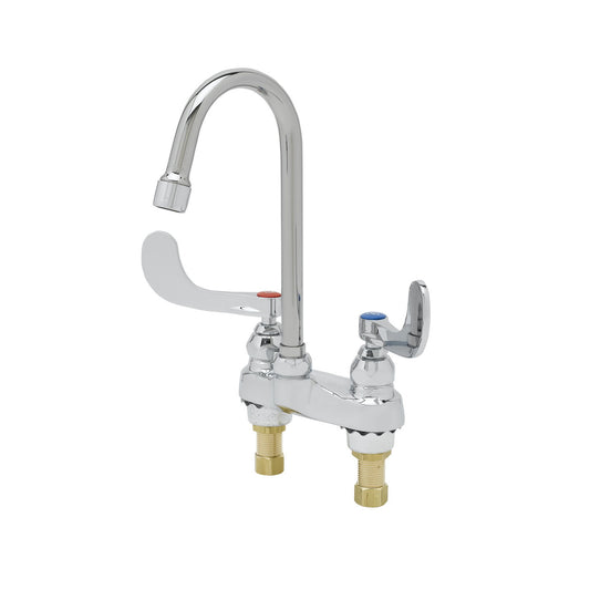 T&S Brass Medical Lavatory Faucet Chrome Brass Deck Mount NSF ADA 4" - B-0892