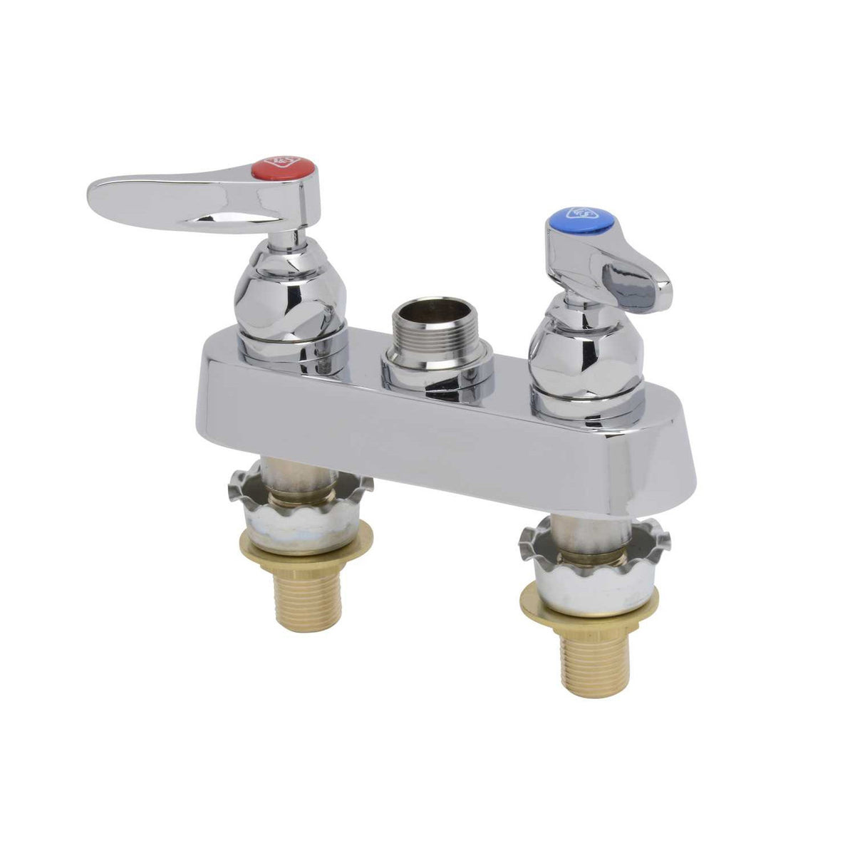 T&S Brass Workboard Faucet Deck Mount NSF 4" Centers Lever - B-1110-XS-LN