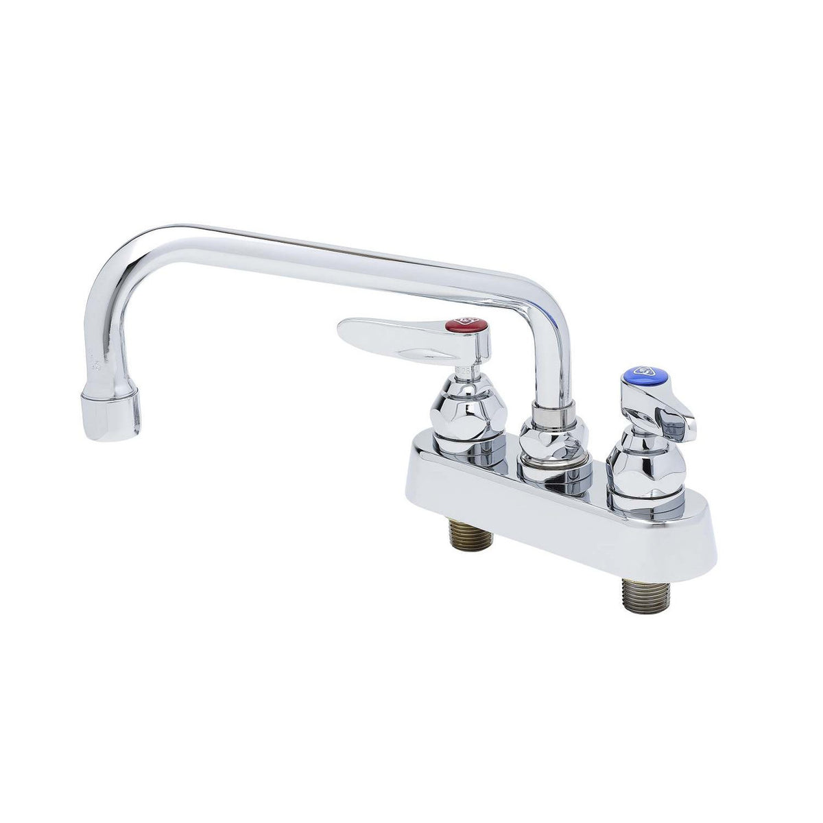 T&S Brass Workboard Faucet Chrome Brass Deck Mount NSF 4" Centers 8" - B-1111